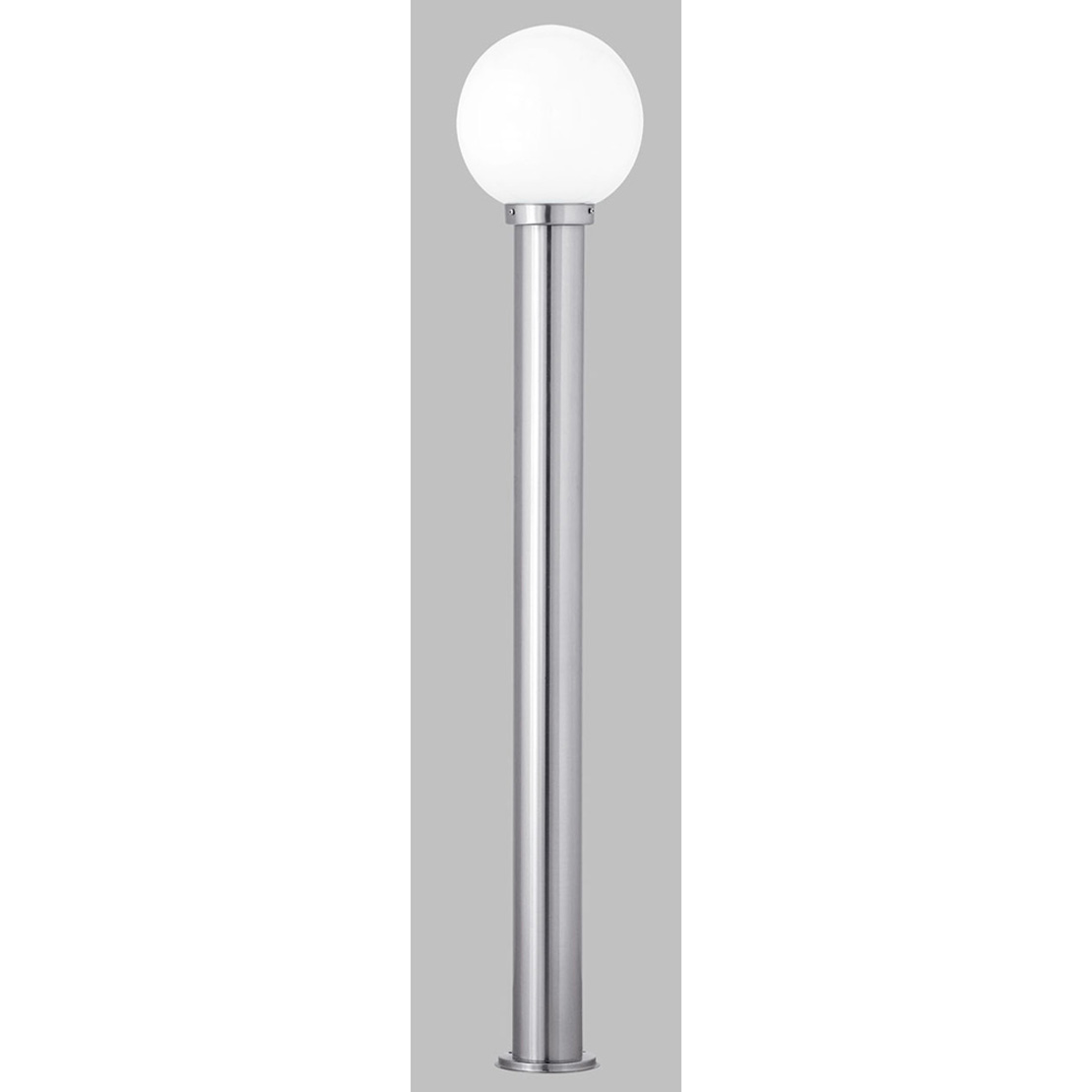 LeuchtenDirekt TANO - Outdoor Bollard Lamp - Nickel Matt / White - 110CM - E27